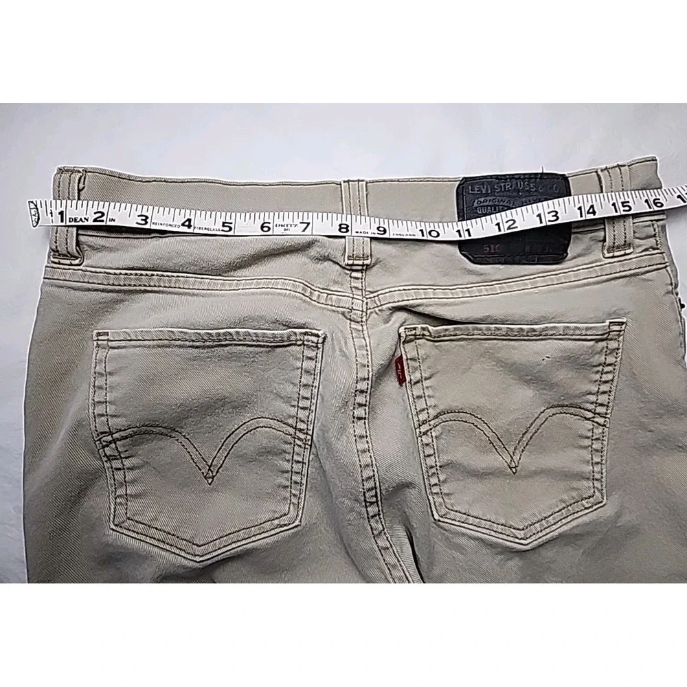 Vintage Levi's 510 Jeans 33/32 Super Skinny Straight Stretch Tan Comfort Retro